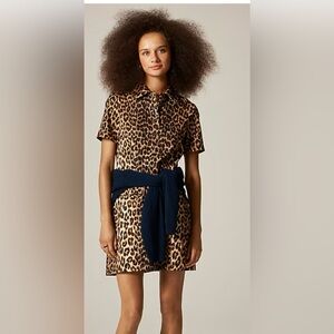 NEW J. Crew Parc Dress in Leopard Print A-Line CN635 $188 size 0 XS pockets